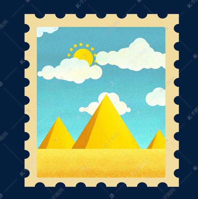 埃及金字塔邮票素材图片免费下载-千库网