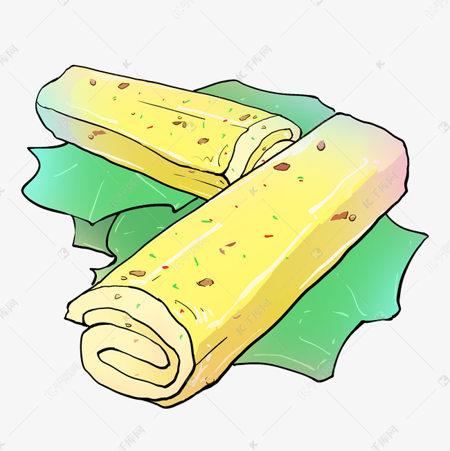 美味鸡蛋卷卡通小吃