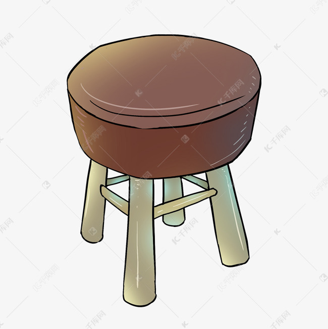 卡通图案矮圆椅