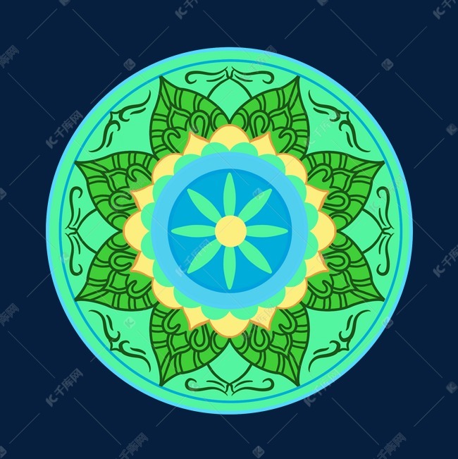 绿色莲花宝座花纹素材图片免费下载-千库网