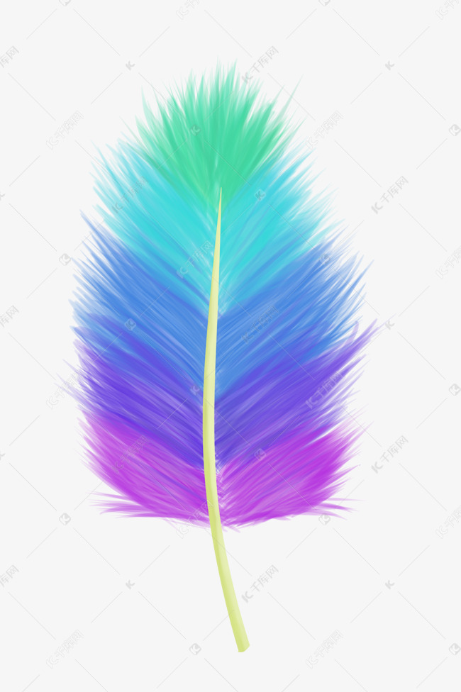 彩色渐变孔雀羽毛素材图片免费下载-千库网