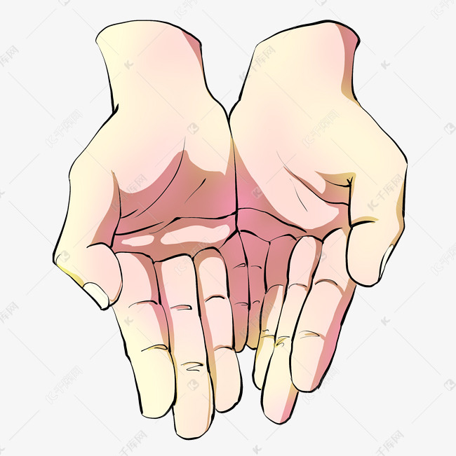 手势接东西卡通姿势