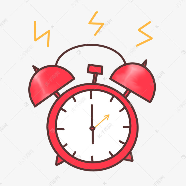 红色闹铃钟表