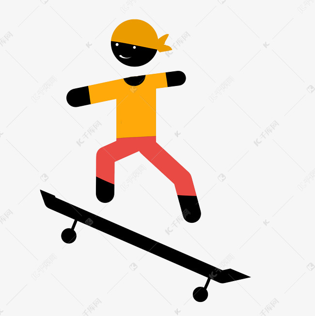 嘻哈滑板火柴人