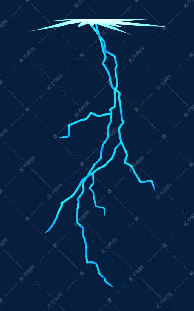 蓝色线条闪电