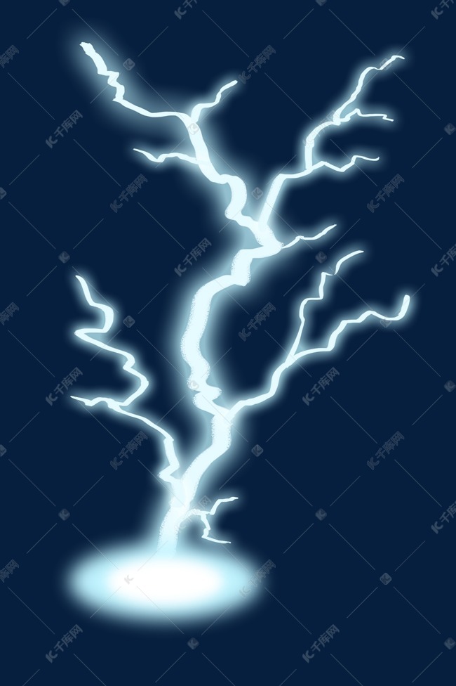 浅蓝色雷电闪电