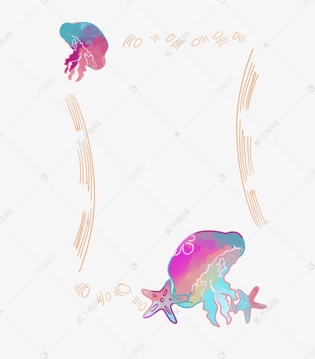 水生物水母边框