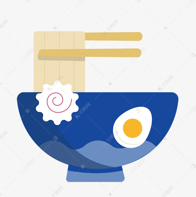 日本蓝色碗具拉面
