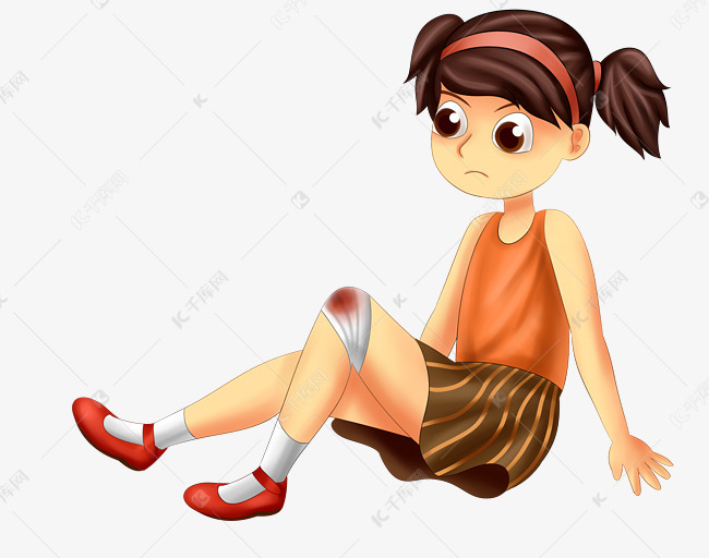 腿部受伤女孩