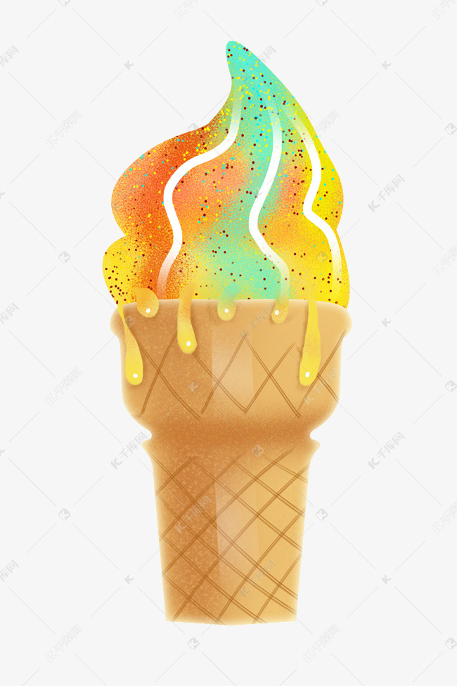 彩虹冰淇淋卡通小吃