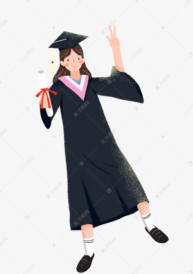 戴博士帽的女孩