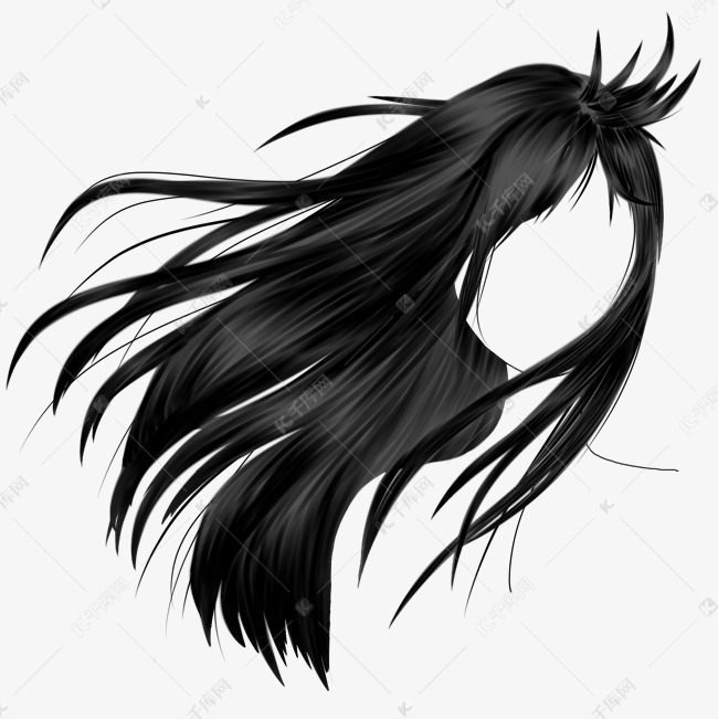 黑色长发女孩素材图片免费下载-千库网