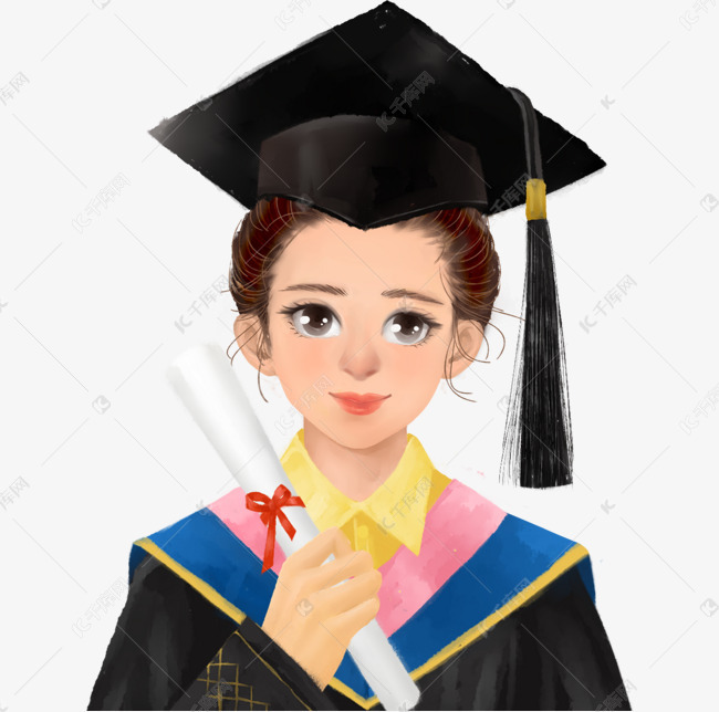 戴博士帽的女孩