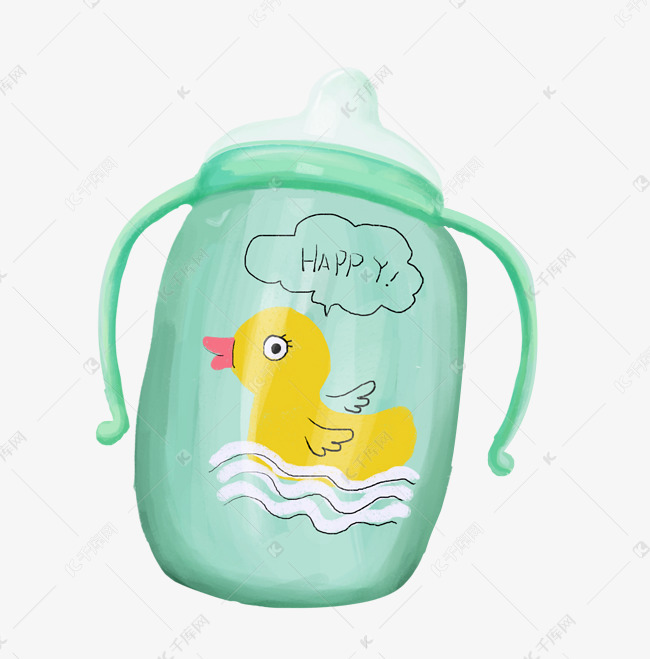 小黄鸭装饰奶瓶