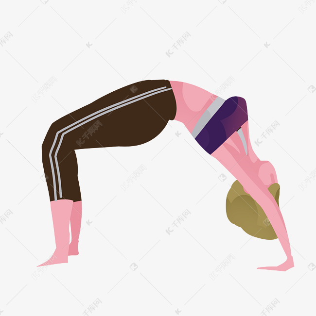 下腰运动女孩插画