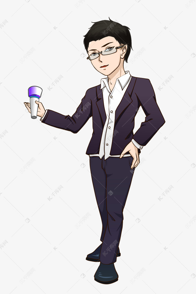 卡通婚礼司仪插画