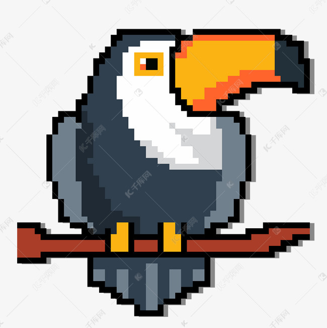 像素风格小鹦鹉