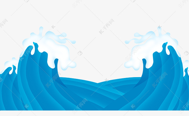 漂亮海浪卡通装饰