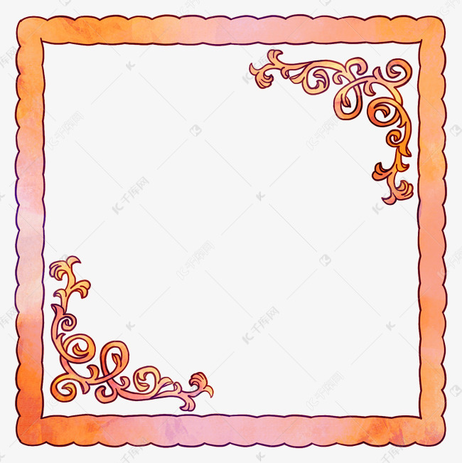 正方形花边角边框