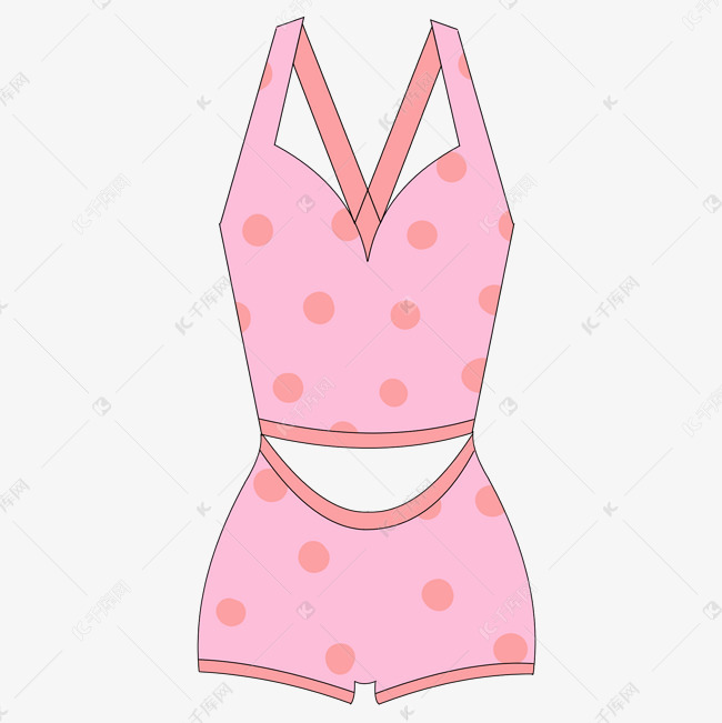 卡通粉色泳衣