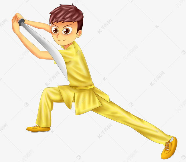 运动会舞剑男孩