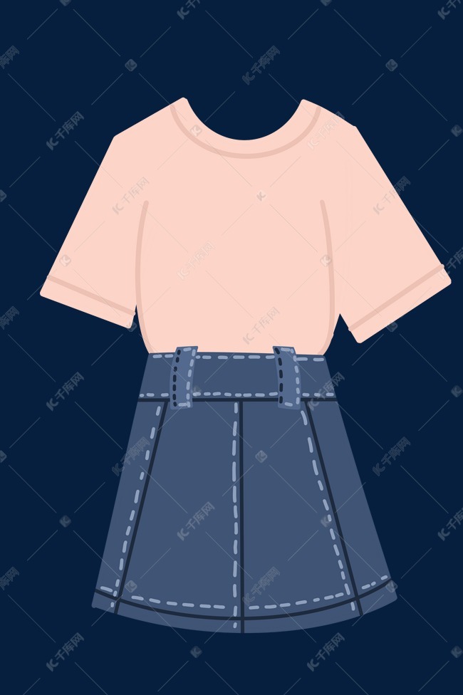 半袖一体裙子素材图片免费下载-千库网