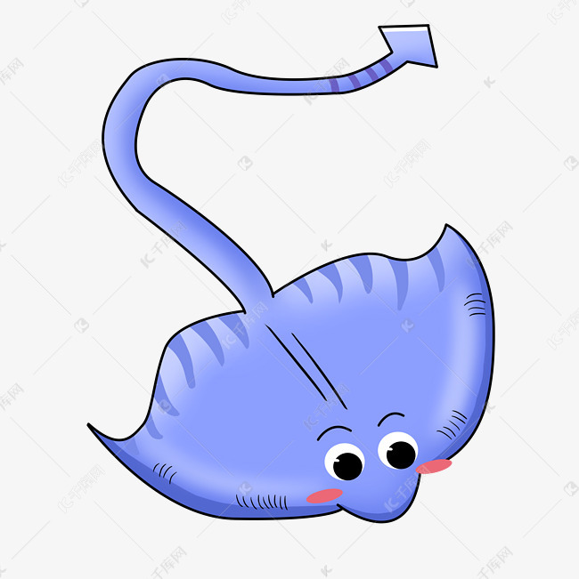紫色卡通鳐鱼