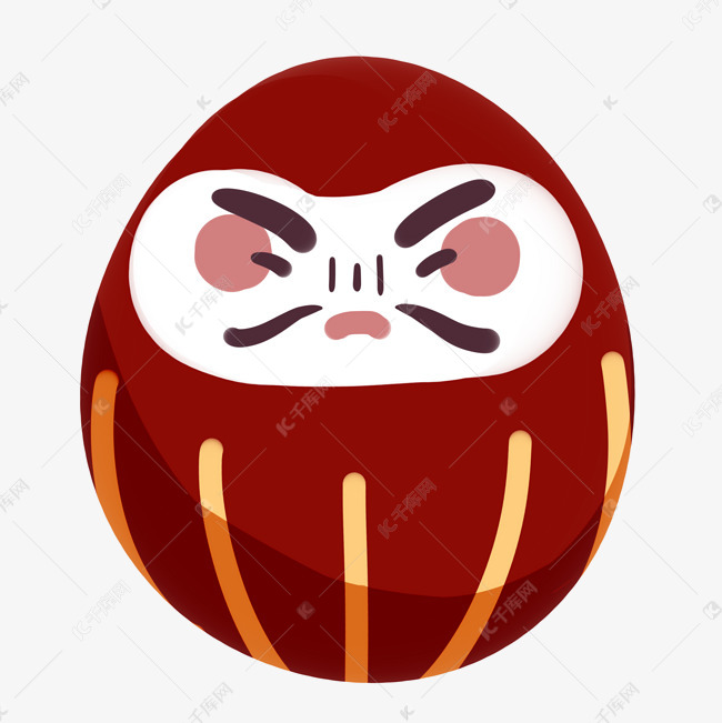 卡通红色达摩蛋