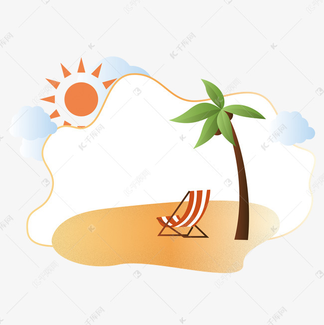 夏季沙滩边框素材图片免费下载 高清特色边框psd 千库网 图片编号