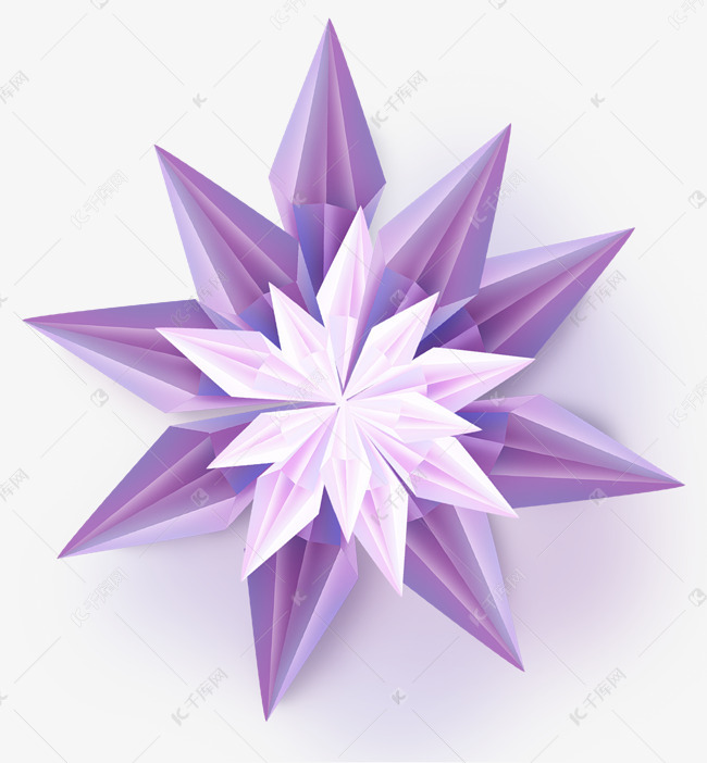 立体几何紫色冰晶矿石