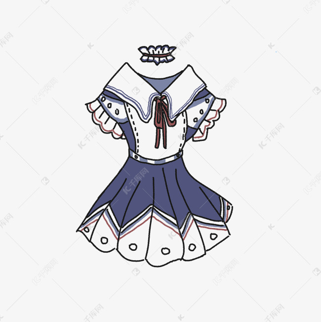 蓝色公主裙png素材图片免费下载-千库网