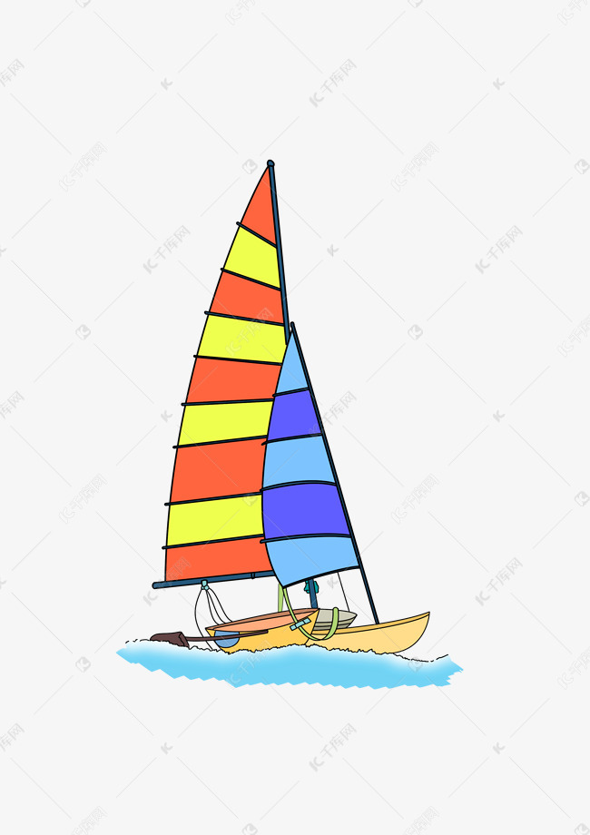 夏季海面上的帆船