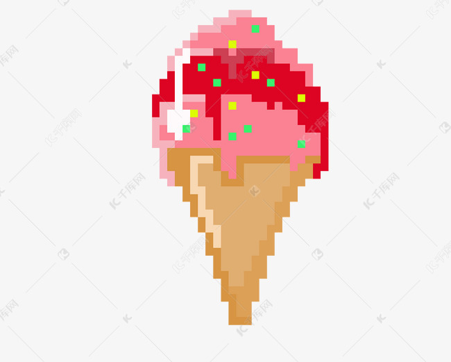 方格画简单可爱冰淇淋图片