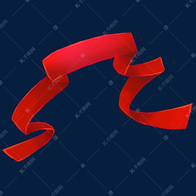 红色丝带文字框