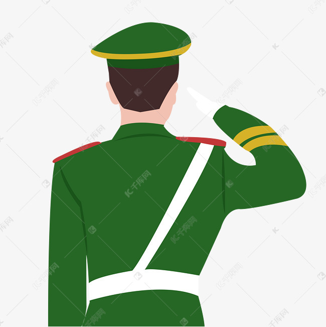 敬礼军人矢量图