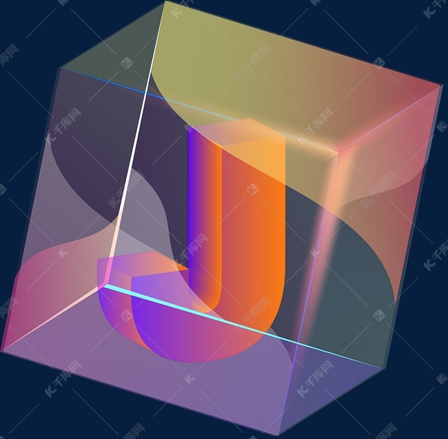 立体字母j图标设计