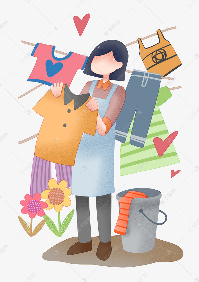 洗衣服勤劳妈妈