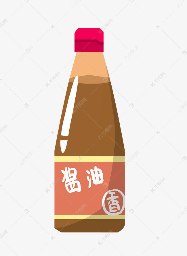 卡通棕色酱油