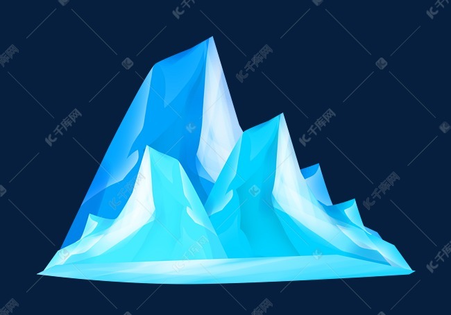 卡通蓝色冰山