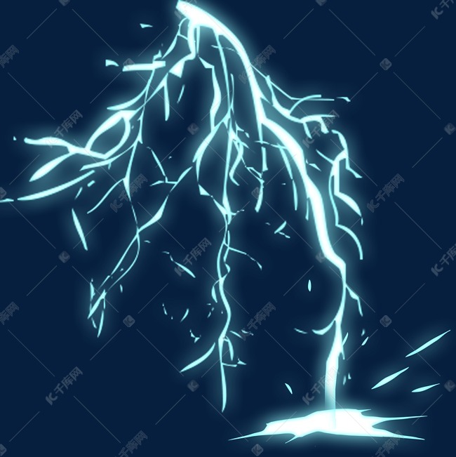卡通蓝色雷电