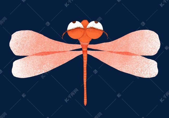 红色卡通蜻蜓