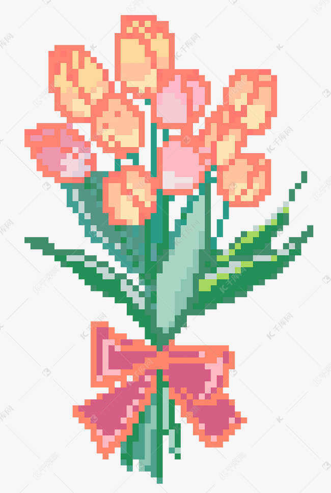 美丽像素花束