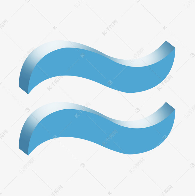 蓝色约等号符号