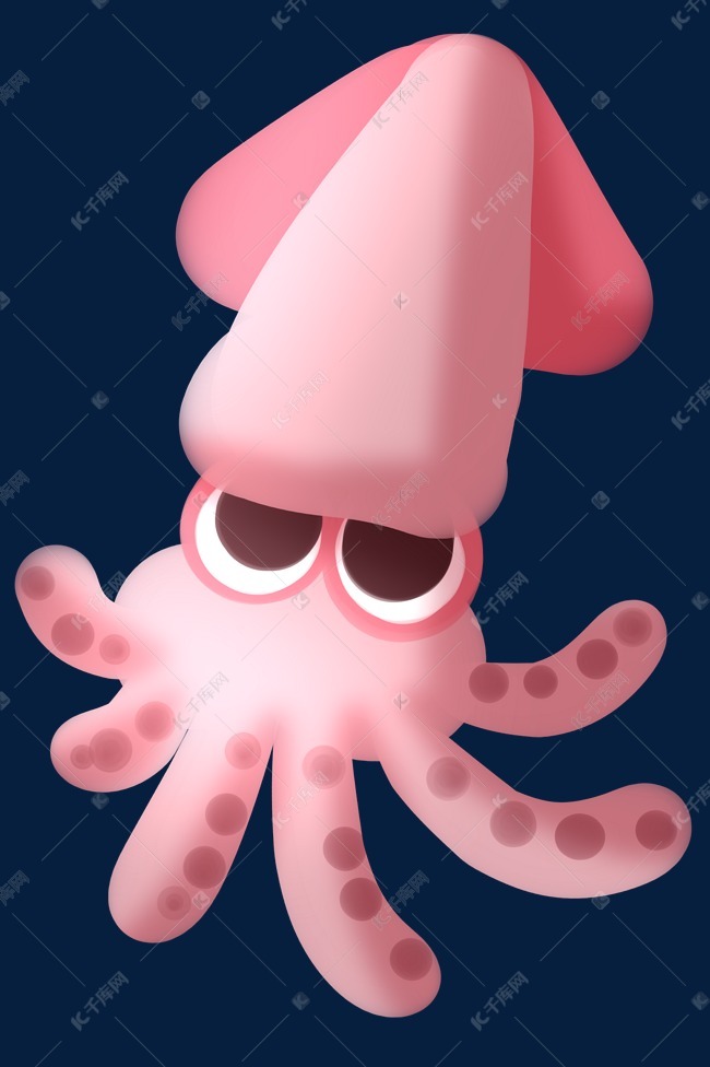 可爱粉色鱿鱼