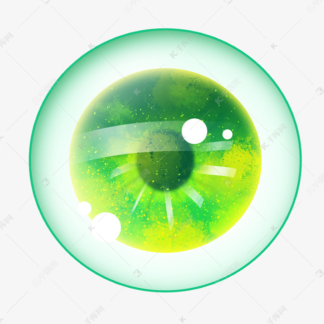 绿色圆形眼球