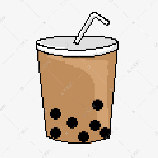像素风奶茶饮料卡通