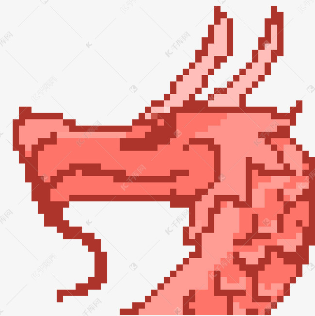 红色像素生肖龙