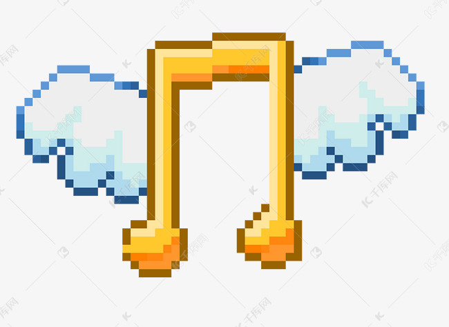 音符翅膀像素画