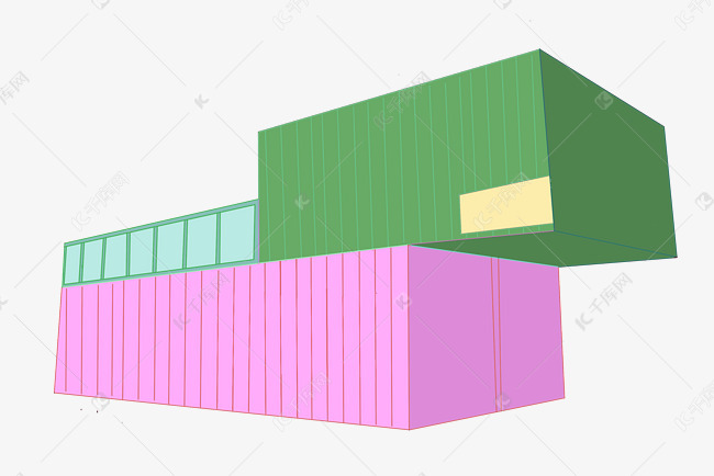 堆叠卡通集装箱