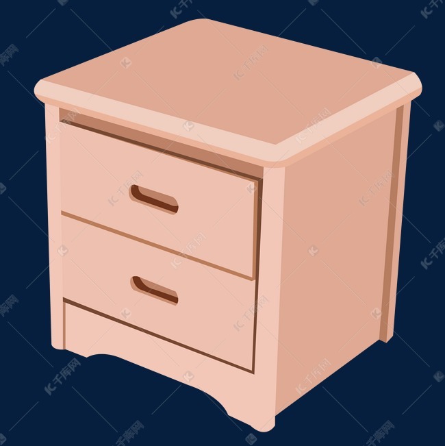 卡通米黄色床头柜